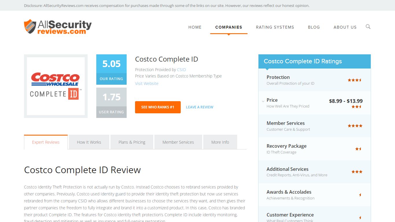 Costco Complete ID Reviews, Ratings, & Complaints - AllSecurityReviews.com